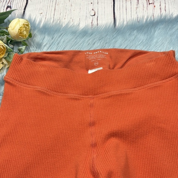 Good American Ribbed Orange High Rise Leggings - Picture 3 of 9
